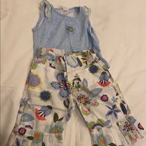 CAKE WALK ruffle cotton retro pants matching tank